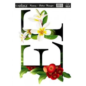 Cadence KT-54 25x35 Çiçekli Harf Serisi Kumaş Transfer