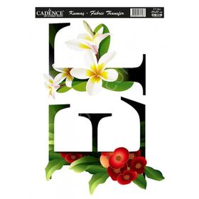 Cadence KT-54 25x35 Çiçekli Harf Serisi Kumaş Transfer