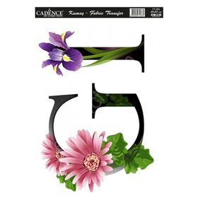 Cadence KT-55 25x35 Çiçekli Harf Serisi Kumaş Transfer