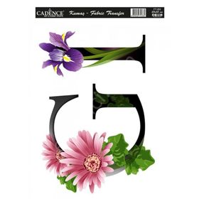 Cadence KT-55 25x35 Çiçekli Harf Serisi Kumaş Transfer