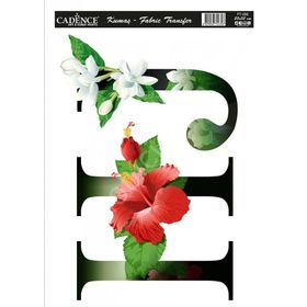 Cadence KT-56 25x35 Çiçekli Harf Serisi Kumaş Transfer
