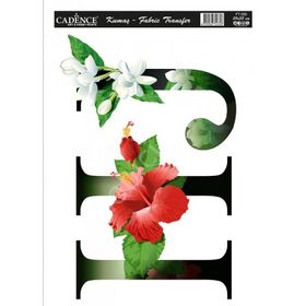 Cadence KT-56 25x35 Çiçekli Harf Serisi Kumaş Transfer