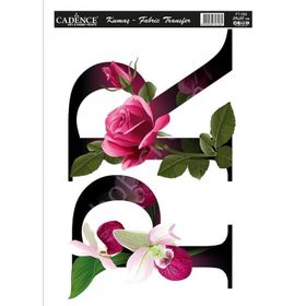 Cadence KT-58 25x35 Çiçekli Harf Serisi Kumaş Transfer