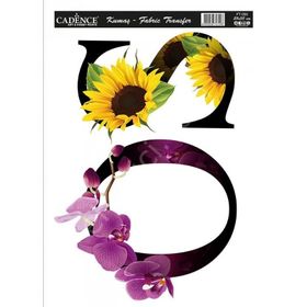 Cadence KT-59 25x35 Çiçekli Harf Serisi Kumaş Transfer