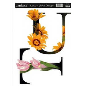 Cadence KT-60 25x35 Çiçekli Harf Serisi Kumaş Transfer