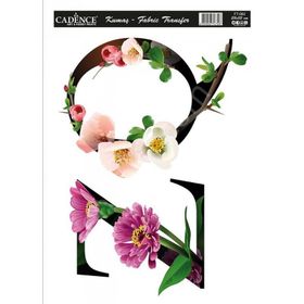 Cadence KT-62 25x35 Çiçekli Harf Serisi Kumaş Transfer