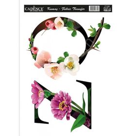 Cadence KT-62 25x35 Çiçekli Harf Serisi Kumaş Transfer