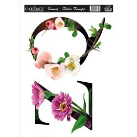 Cadence KT-62 25x35 Çiçekli Harf Serisi Kumaş Transfer