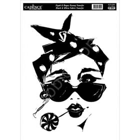 Cadence KTS-006 Siyah-Beyaz 21x30 cm Kumaş Transfer