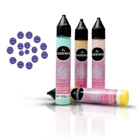 Cadence Metalik Mor Renkli İnciler Boyutlu 25ml Boncuk Boya