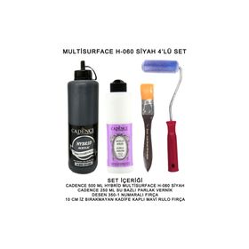 Cadence Multi Surfaces H060 Siyah Yarı Mat 500 ml Akrilik Boya