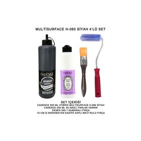 Cadence Multi Surfaces H060 Siyah Yarı Mat 500 ml Akrilik Boya