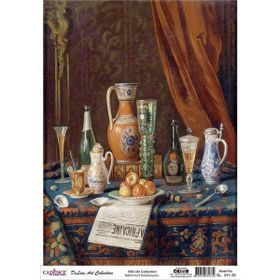 Cadence Natürmort Koleksiyonu SL011 30x42 cm Pirinç Dekupaj Kağıdı