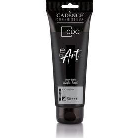 Cadence PRD-520 Siyah 120 ml Proart Heavy Body Metalik Ultra Parlak Akrilik Boya