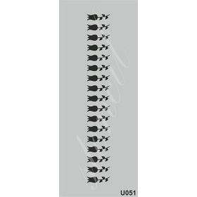 Cadence U051 10X25 cm Siyah Stencil Boyama Şablonu