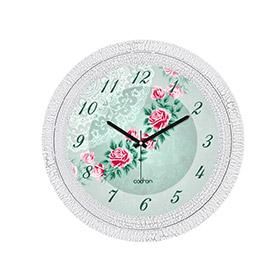 Cadran 001 Motifli Pembe Güller Çatlak Desen Vintage Duvar Saati