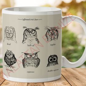 Caffeınated Owl Chart Baskılı Kupa
