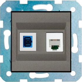 Çağatay Elektrik Ovivo Antrasit Nummeris Telefon veSc Fiber Optik Priz Mekanizma