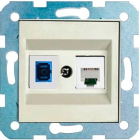 Çağatay Elektrik Ovivo Beyaz Nummeris Telefon+Sc Fiber Optik Priz Mekanizma