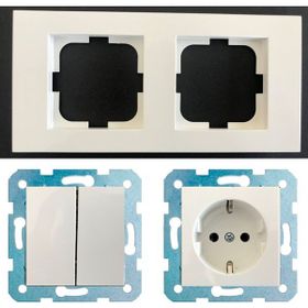 Çağatay Elektrik Ovivo Grano Beyaz Ikili Set Komütatör Topraklı Priz