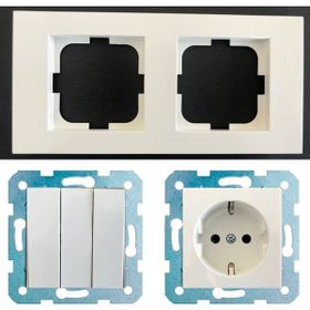 Çağatay Elektrik Ovivo Grano Beyaz Ikili Set Üçlü Anahtar Topraklı Priz