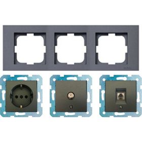 Çağatay Elektrik Ovivo Grano Füme Üçlü Set Topraklı Priz