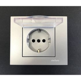 Çağatay Elektrik Ovivo Grano Gümüş (Silver) Kapaklı Topraklı Priz Mekanizma