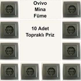 Çağatay Elektrik Ovivo Mina Füme 10 Adet Topraklı Priz