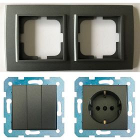 Çağatay Elektrik Ovivo Mina Füme İkili Set Üçlü Anahtar Topraklı Priz