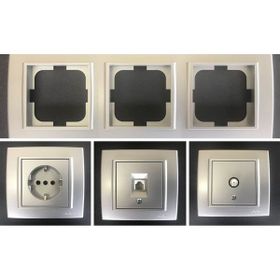 Çağatay Elektrik Ovivo Mina Gümüş Üçlü Set Tv Nümeris (Telefon Topraklı Priz