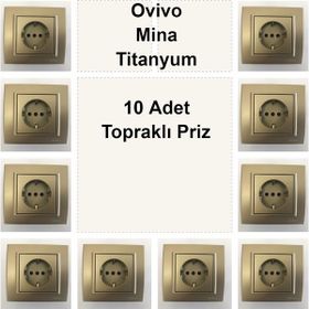 Çağatay Elektrik Ovivo Mina Titanyum 10 Adet Topraklı Priz