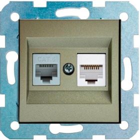 Çağatay Elektrik Ovivo Titanyum Ikili Data Cat 6 Internet Prizi Mekanizma