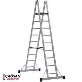 Çağsan 8+1 Basamaklı A Tipi Platformlu Alüminyum Merdiven