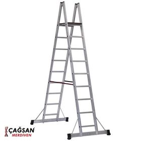 Çağsan 8+1 Basamaklı A Tipi Platformlu Alüminyum Merdiven