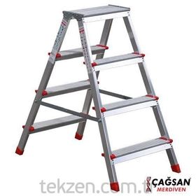 Çağsan OL4 4 Basamaklı Olimpos Çift Çıkışlı Alüminyum Merdiven