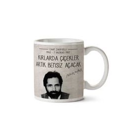 Cahit Zarifoğlu Kırlarda Çiçekler Baskılı Kupa Bardak