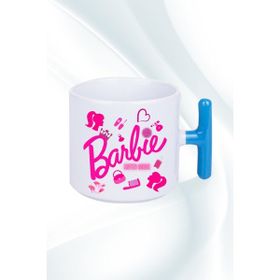 Caisya Enter Mode Barbie Baskılı T Saplı Mavi Porselen Kupa