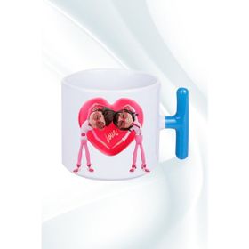 Caisya Mutlu Çiftler Love Kalp Baskılı 01 Hediye T Saplı Kupa