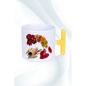 Caisya Romantik Sonbahar Baskılı T Saplı Kupa