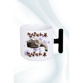 Caisya Sevimli Kedi Baskılı T 05 Saplı Kupa