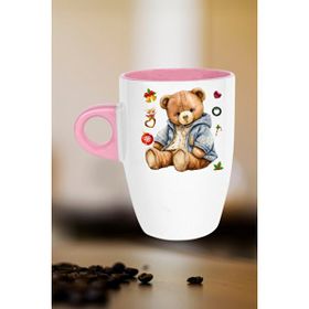 Caisya Yeni Yıl Oyuncak Ayı Teddy Bear Pembe Baskılı Kupa