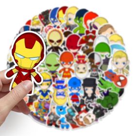 CajuArt 03 50 Adet Tekrarsız Anime Kahraman Kalite PVC Sticker