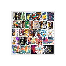 CajuArt 06 50 Adet Tekrarsız Seyahat Macera Kalite PVC Sticker