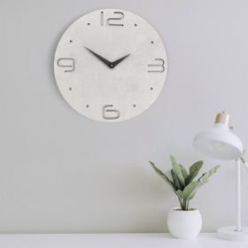 CajuArt Büyük Modern Ahşap Gri Tasarım Ev Ofis Duvar Saati