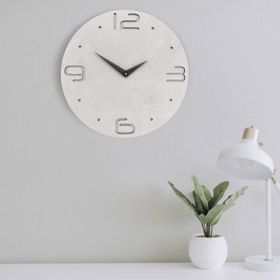 CajuArt Büyük Modern Ahşap Gri Tasarım Ev Ofis Duvar Saati