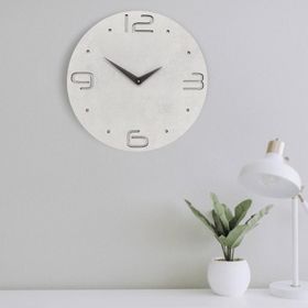 CajuArt Büyük Modern Ahşap Gri Tasarım Ev Ofis Duvar Saati