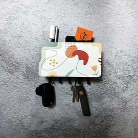 CajuArt Çizgisel Motifli Bölmeli Dekoratif Askılı Anahtarlık