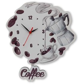 CajuArt Coffee Çekirdek Demlik Sallanan Sarkaç Mutfak Duvar Saati