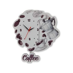 CajuArt Coffee Çekirdek Demlik Sallanan Sarkaç Mutfak Duvar Saati