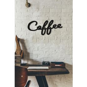 CajuArt Coffee Kahve Yazısı Dekoratif Ahşap Duvar Tablo